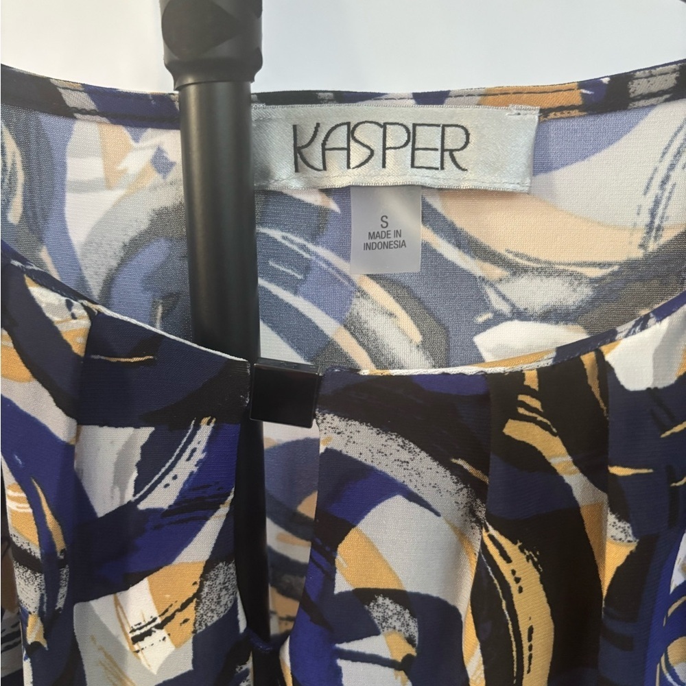 Kasper Tank Layering Blue/Black/Wht/Gold Abstract Women’s S - Picture 4 of 6